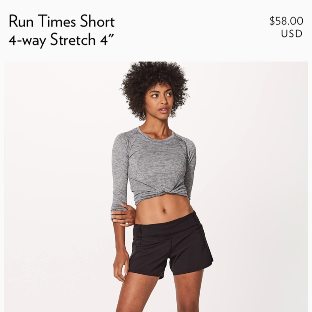 Lululemon Run Times 4 inch shorts!!